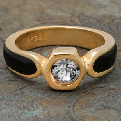 enamel vintage ring, diamond rings