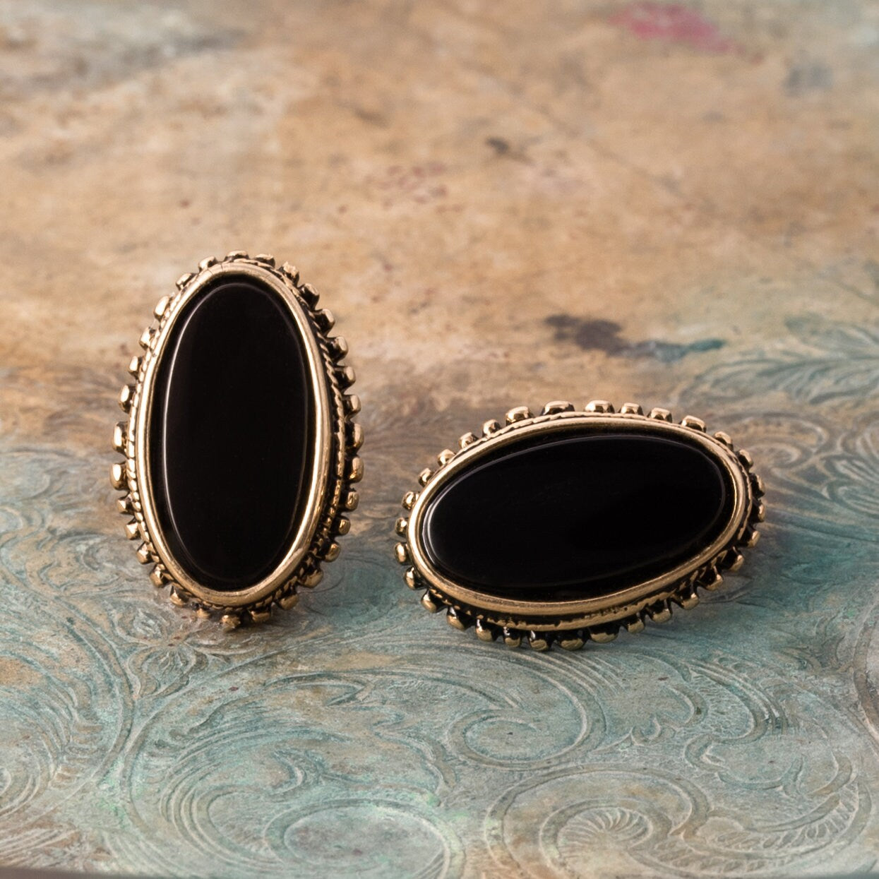 pierced earrings-onyx jewelry