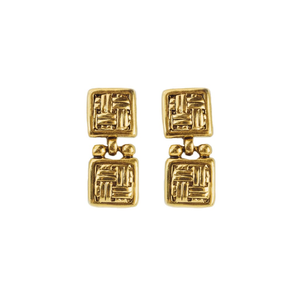 Vintage Earring Oscar de la Renta Signed Gold Tone Dangle Earrings Antique Designer Jewelry for Women - Limited Stock - Never Worn