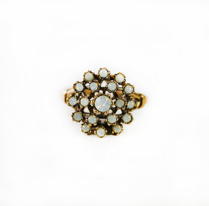 Vintage Ring Pinfire Opal Cluster Antique 18k Gold Cocktail Ring Womans Jewlery Opal Handmade Rings R108 - Limited Stock - Never Worn