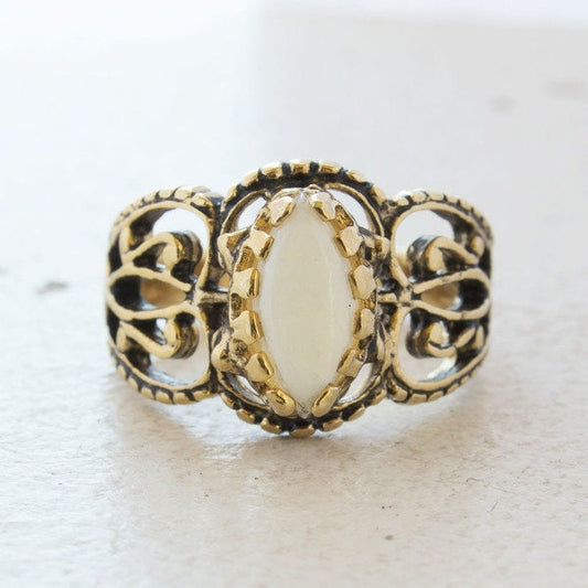 Gold Genuine Opal Antiqued / 4