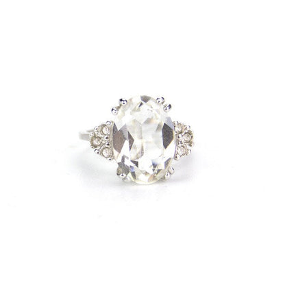 Vintage Ring Clear Swarovski Crystal Ring 18k White Gold Silver  R1301 - Limited Stock - Never Worn