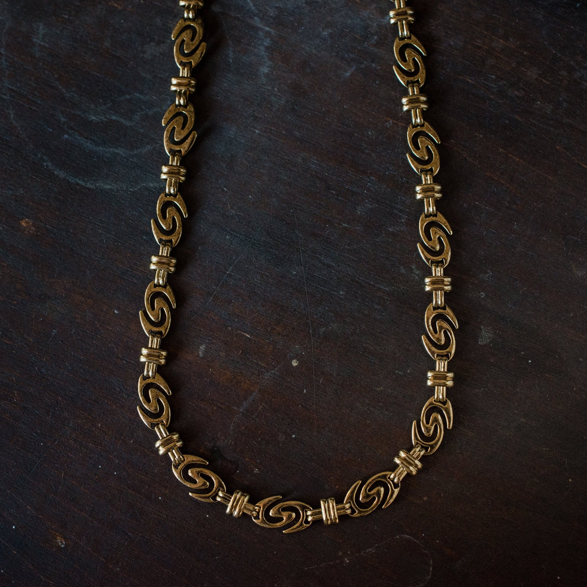 Vintage Oscar de la Renta Signature Logo Necklace Antique Womans Designer Jewelry OSN-114-G - Limited Stock - Never Worn