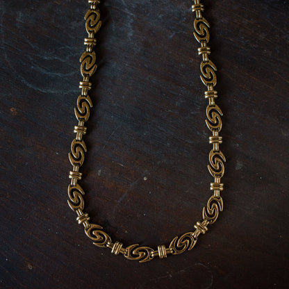Vintage Oscar de la Renta Signature Logo Necklace Antique Womans Designer Jewelry OSN-114-G