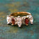 Vintage Ring Genuine Garnet and Clear Cubic Zirconia Cocktail Ring 18k Gold  R2441