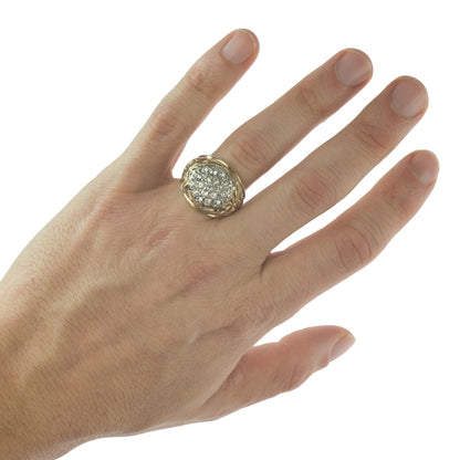 Vintage Ring Men's 18K Gold Ring Clear Swarovski Crystals Unisex #R999 - Limited Stock - Never Worn
