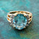 Vintage Ring 1980s Cubic Zirconia Ring Clear Austrian Crystal 18k Gold Antique Womans Jewlery