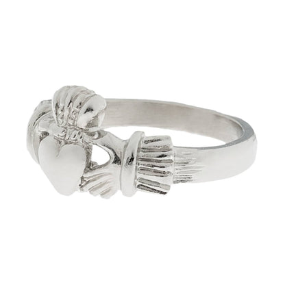 Handcrafted Vintage Ring 18k White Gold Silver Irish Claddagh Ring R1722 - Limited Stock - Never Worn