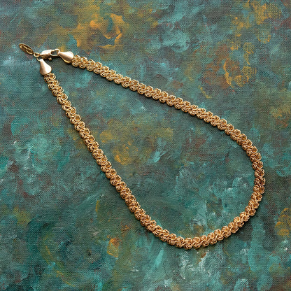 Vintage Oscar De La Renta 16.5 inch White Gold Silver Tone Link Chain Necklace Womans Designer #OSN-981-W