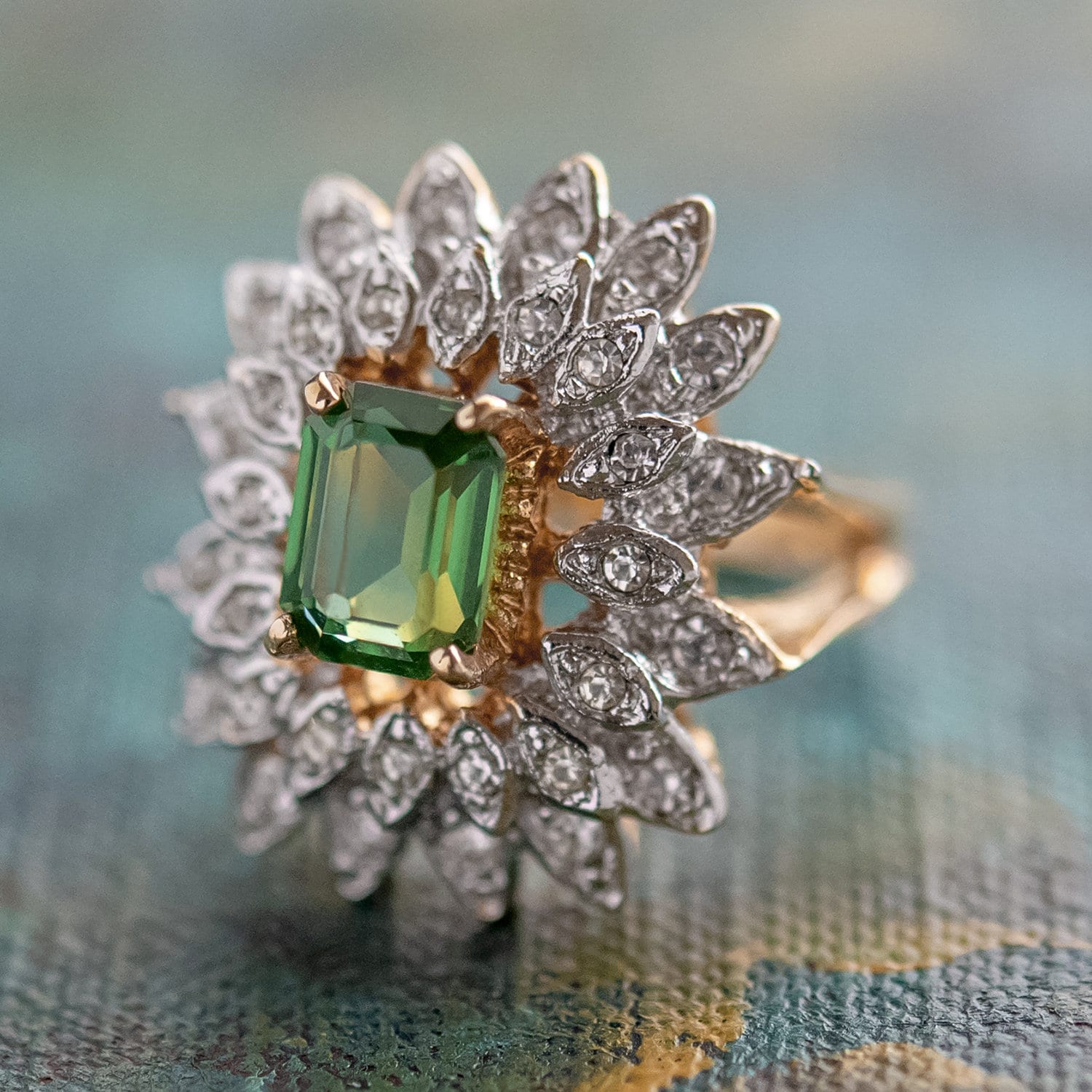 Vintage green hot sale tourmaline ring