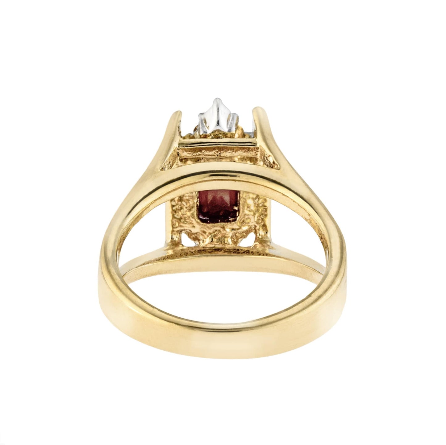 Vintage Ring 1980s Garnet and Clear Swarovski Crystals 18k Gold January Birthstone Womans Antique #R1747