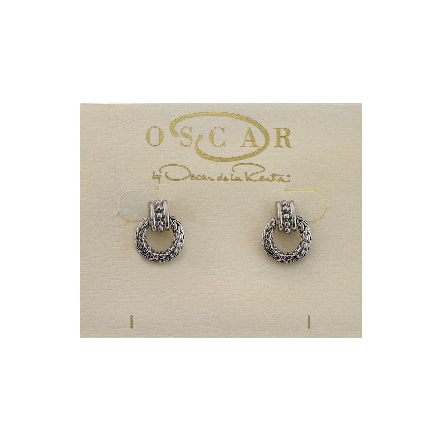 Vintage Earrings Oscar De La Renta Antique Silver Tone Braided Dangling Hoops Earrings #OS106 - Limited Stock - Never Worn