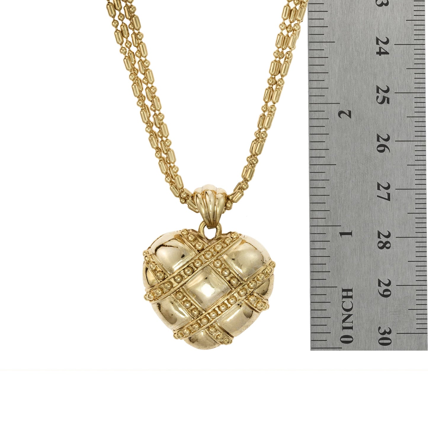 A Vintage Oscar De La Renta 24 Inch Gold Tone Heart Pendant Necklace #OSN-4619-W - Limited Stock - Never Worn