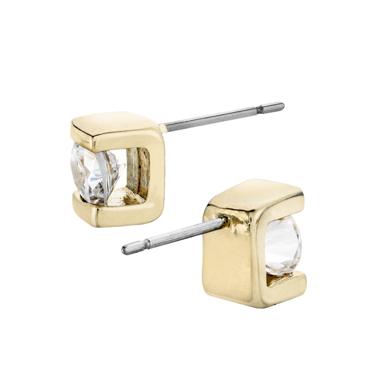 Vintage Earrings Clear Swarovski Crystal Post Earrings Womans Antique Jewelry E3118 - Limited Stock - Never Worn