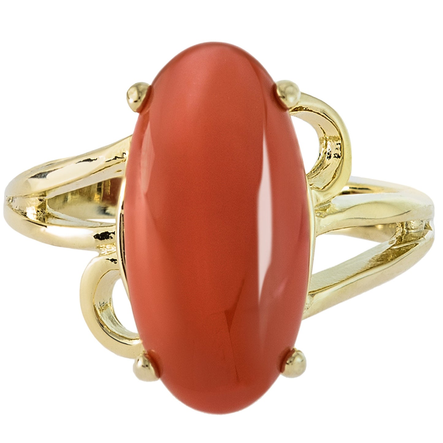 Vintage Ring 1970s Imitation Coral 18k Gold Cocktail Ring #R1846 Antique Rings - Limited Stock - Never Worn