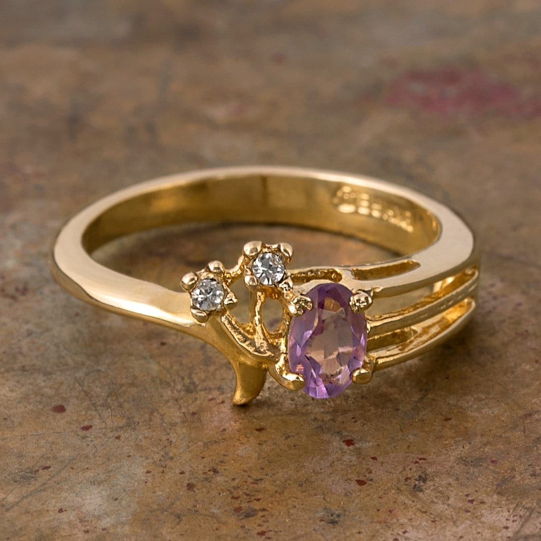 Amethyst stone sale gold ring