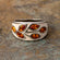 Vintage Ring 1980s White Enamel with Topaz Crystal Leaf Motif Band 18k White Gold Antique Womans Jewelry #R3043