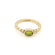 Vintage Ring Peridot Cabochon and Clear Crystal 18kt Gold Antique Womans Ring R2683