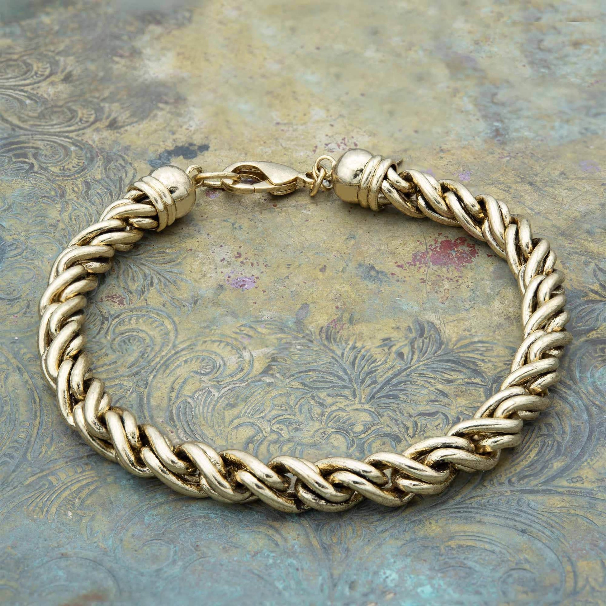 Antique Vintage Oscar de la Renta Gold Bracelet Twisted Rope Bracelets For Women - Limited Stock - Never Worn