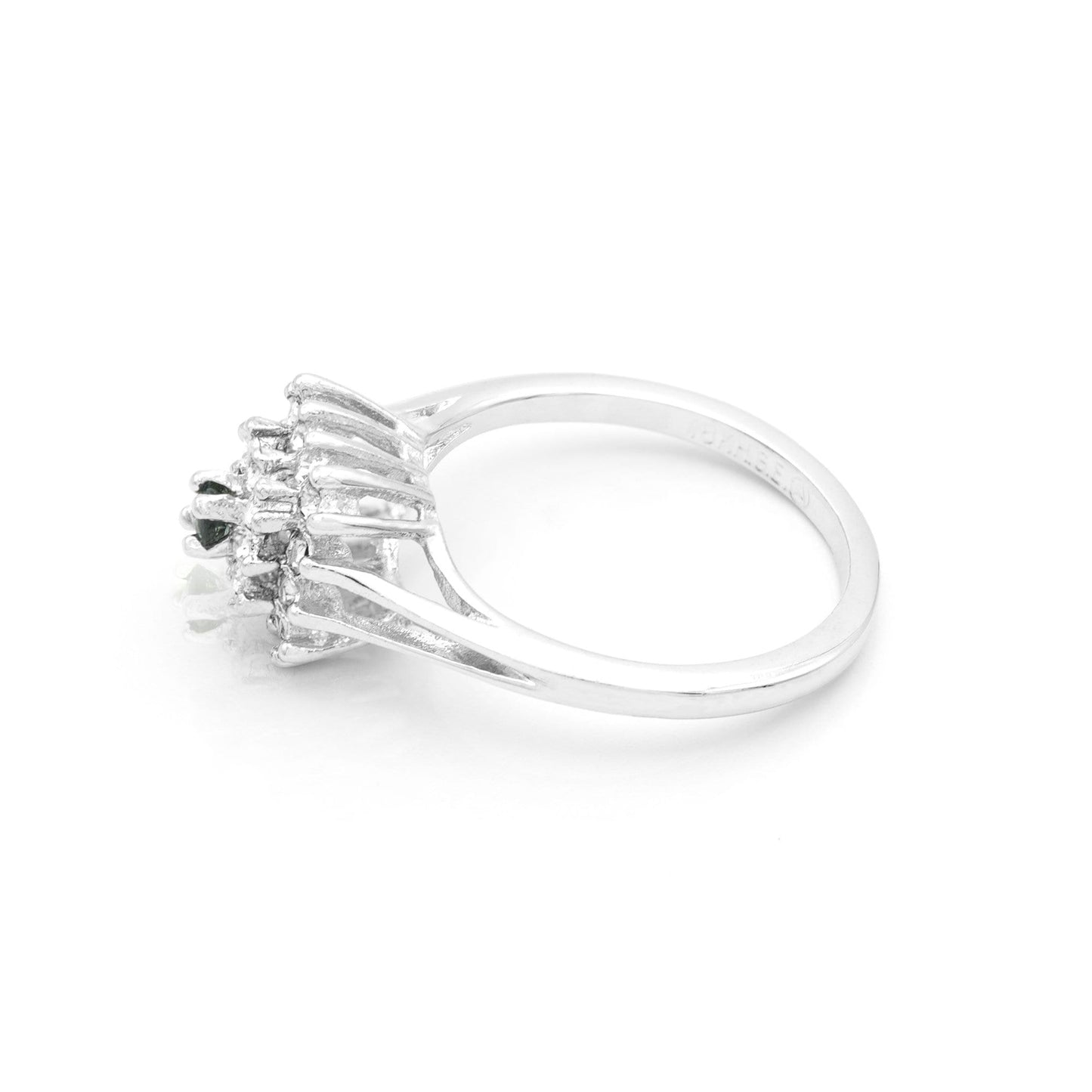 Vintage Ring Genuine Sapphire Burst Ring 18k White Gold Silver  R885 - Limited Stock - Never Worn