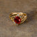 Vintage Ring Austrian Crystals 18k Gold Electroplated Band #R1143