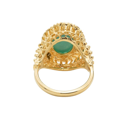 Vintage Ring Turquoise Bead Clear Crystal Ring Edwardian Antique 18k Gold Ring Victorian Womans Jewelry R169 Limited Stock - Never Worn