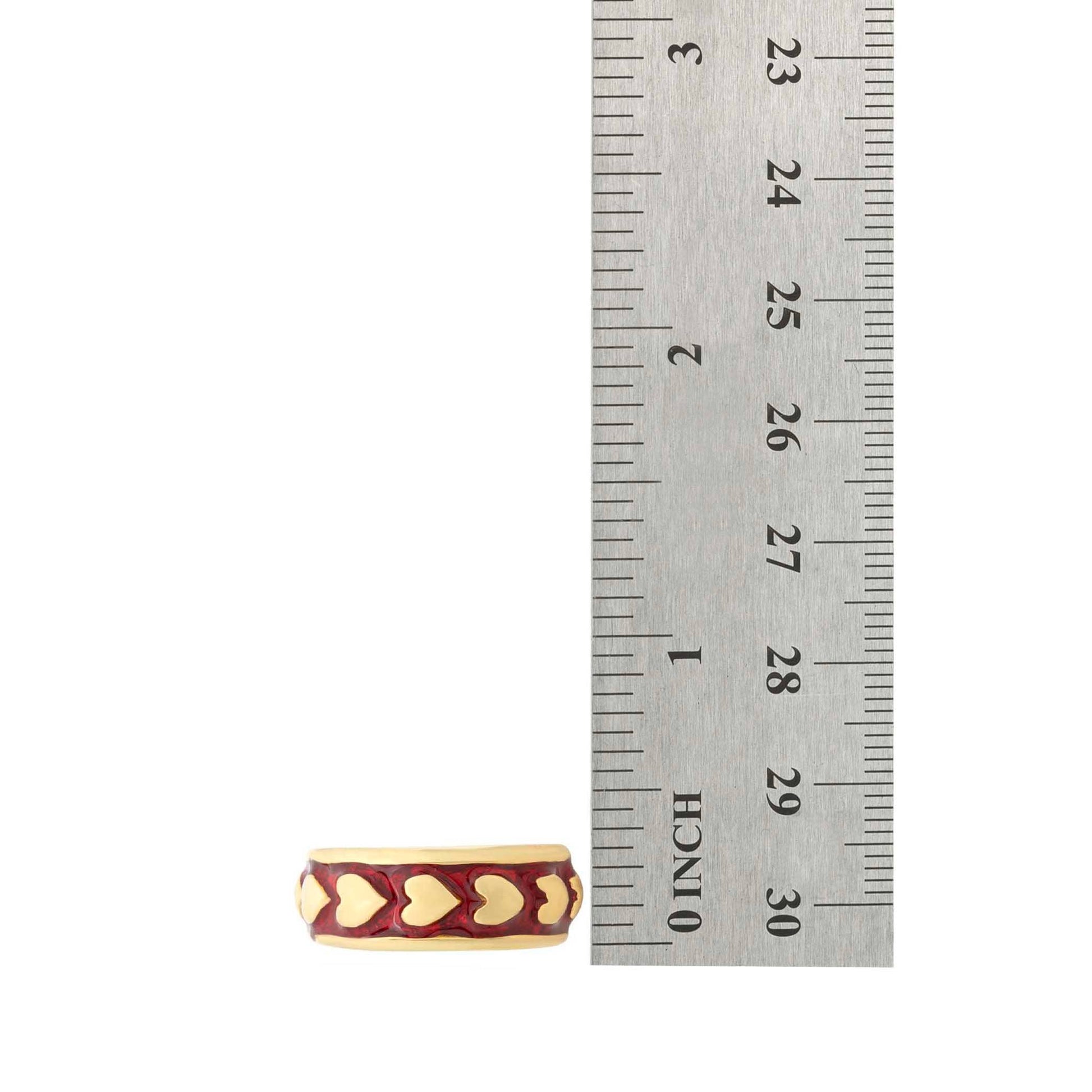Vintage Ring 1980's Heart Band Ring 18k Gold  R3717 - Limited Stock - Never Worn
