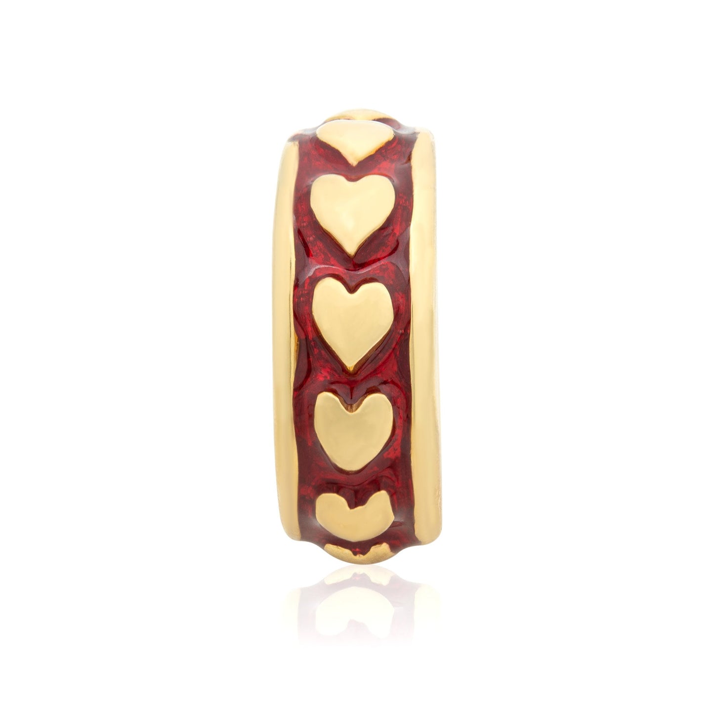 Vintage Ring 1980's Heart Band Ring 18k Yellow Gold Electroplated  R3717