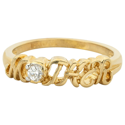 Vintage Ring 1980s Mother Band Ring Clear Cubic Zirconia Mother's Day Gift Antique Womans R3861 - Limited Stock - Never Worn