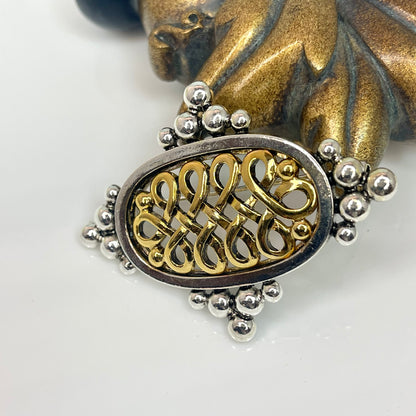 Oscar de la Renta Vintage Pin Brooch Antique Handmade Designer Gold Brooch for Women Ornate OS-P33252 - Limited Stock - Never Worn