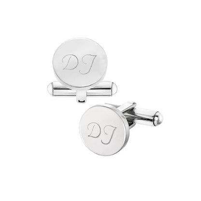 Engravable Cuff Links Cufflinks For Men Initials Dad Fathers Day Gift Suit Gold Silver Accessories Personalized Monogramed Steel Letter
