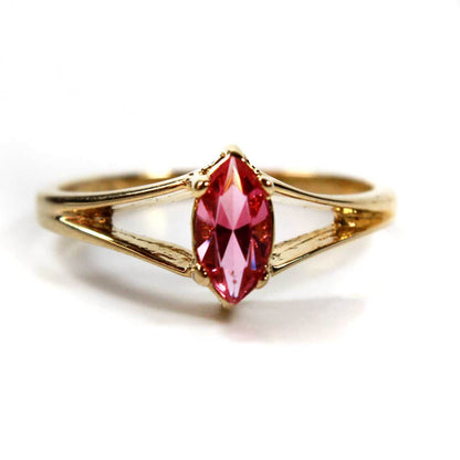 Vintage Ring Pink Swarovski Crystal 18k Gold Victorian October Birthstone Antique Womans Jewelry Dainty #R950 Size: 10