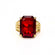 Vintage Ring 1970s Ruby Austrian Crystal 18k Gold Cocktail Ring #R694