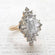 Vintage Jewelry Ruby or Clear Cubic Zirconia Cocktail Ring 18k Yellow Gold Electroplated  Made in the USA