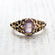 Vintage Ruby Crystal Ring 18k Gold Electroplated Birthstone Ring Made in USA